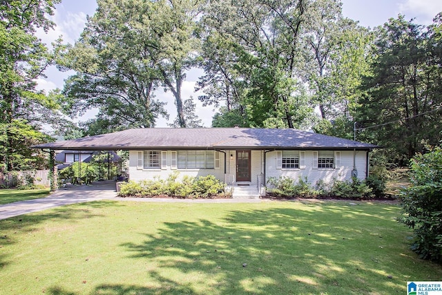 3501 Pineland Dr, Birmingham, AL 35243 - single story home featuring a carport, driveway, a front yard, and brick siding