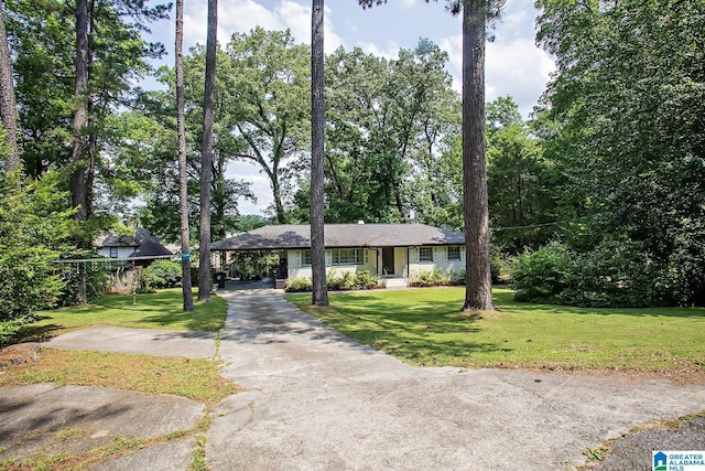 3501 Pineland Dr, Birmingham, AL 35243 - single story home featuring asphalt driveway, a front lawn, and an attached carport