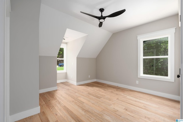704 Saint Andrews Ln, Hoover, AL 35244 - bonus room featuring ceiling fan, light wood-type flooring, and vaulted ceiling