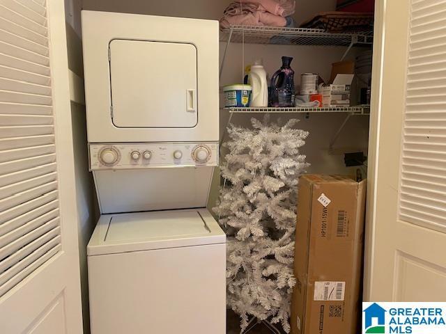 2213 Montreat Cir Unit D, Vestavia Hills, AL 35216 - laundry room with stacked washing machine and dryer