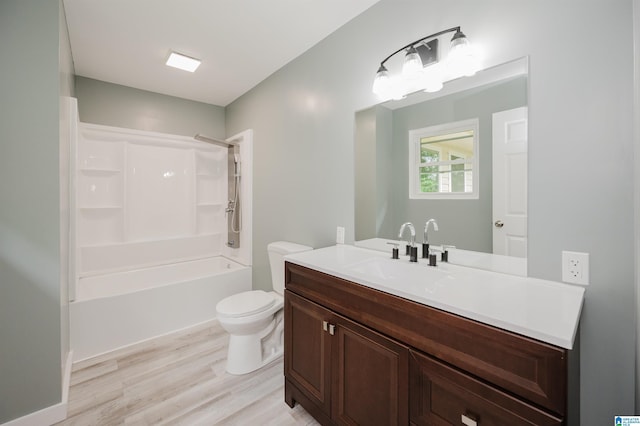 2016 NW 9th Pl, Center Point, AL 35215 - full bathroom featuring vanity, toilet, wood finished floors, and shower / tub combination