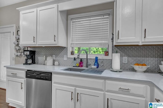 2597 Blake Way, Warrior, AL 35180 - kitchen featuring stainless steel dishwasher, a sink, light countertops, and white cabinets