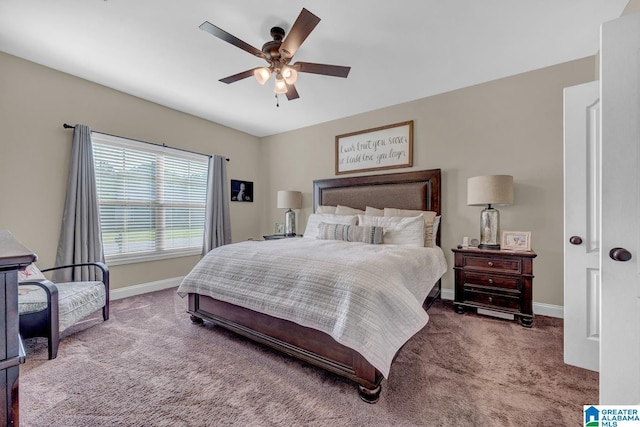 2597 Blake Way, Warrior, AL 35180 - bedroom featuring carpet flooring, baseboards, and a ceiling fan