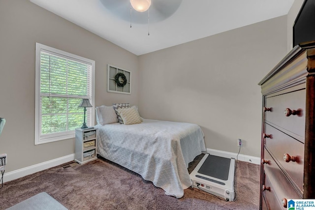 2597 Blake Way, Warrior, AL 35180 - bedroom with baseboards, carpet floors, and a ceiling fan