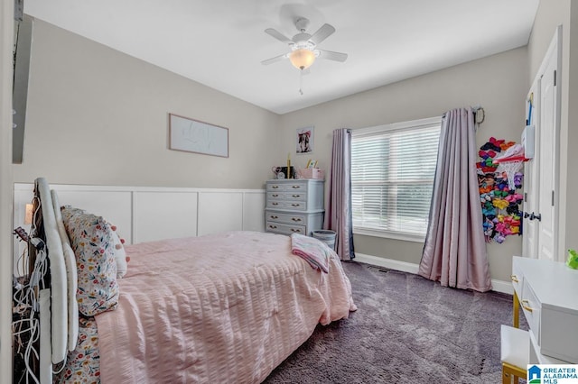 2597 Blake Way, Warrior, AL 35180 - carpeted bedroom featuring baseboards and ceiling fan