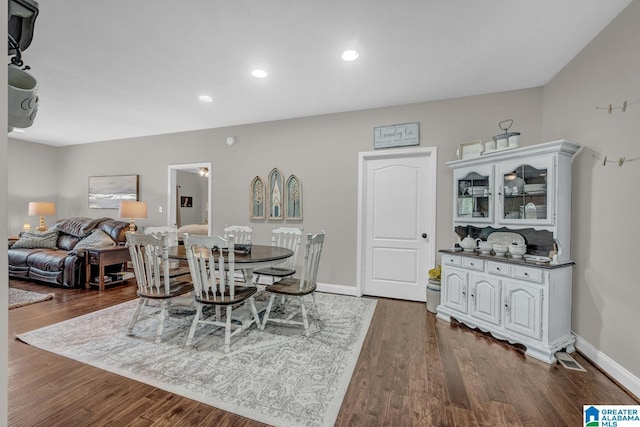 2597 Blake Way, Warrior, AL 35180 - dining room featuring dark wood finished floors, baseboards, and recessed lighting
