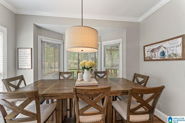 1505 Cypress Ln, Hoover, AL 35244 - dining space featuring plenty of natural light, ornamental molding, and baseboards