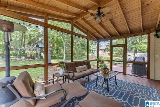 1505 Cypress Ln, Hoover, AL 35244 - sunroom / solarium featuring an outdoor living space and ceiling fan