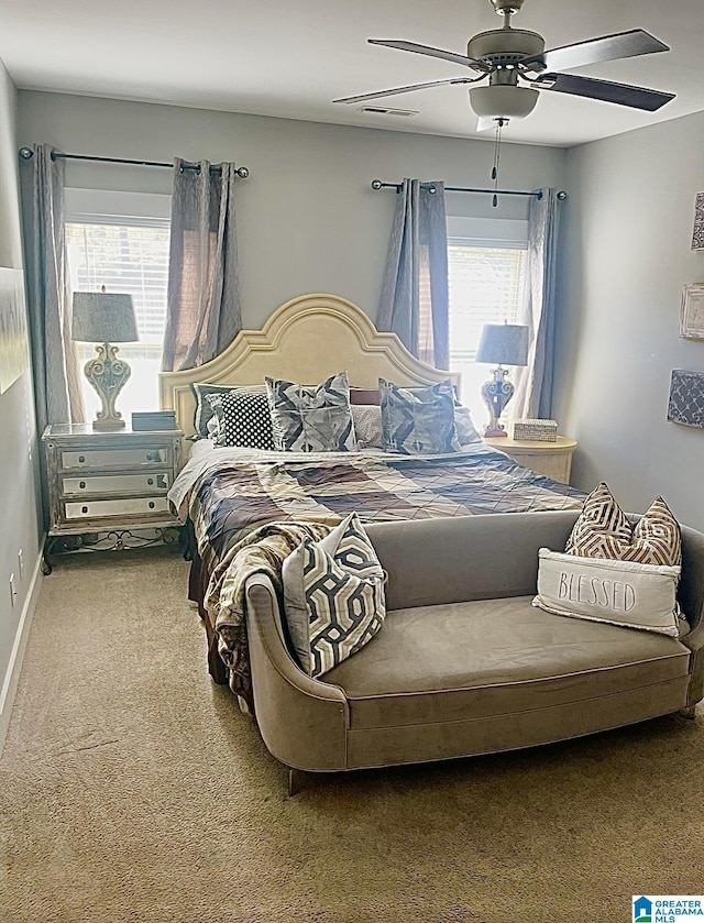 1013 Edgewater Ln, Chelsea, AL 35043 - bedroom featuring multiple windows, carpet, and ceiling fan
