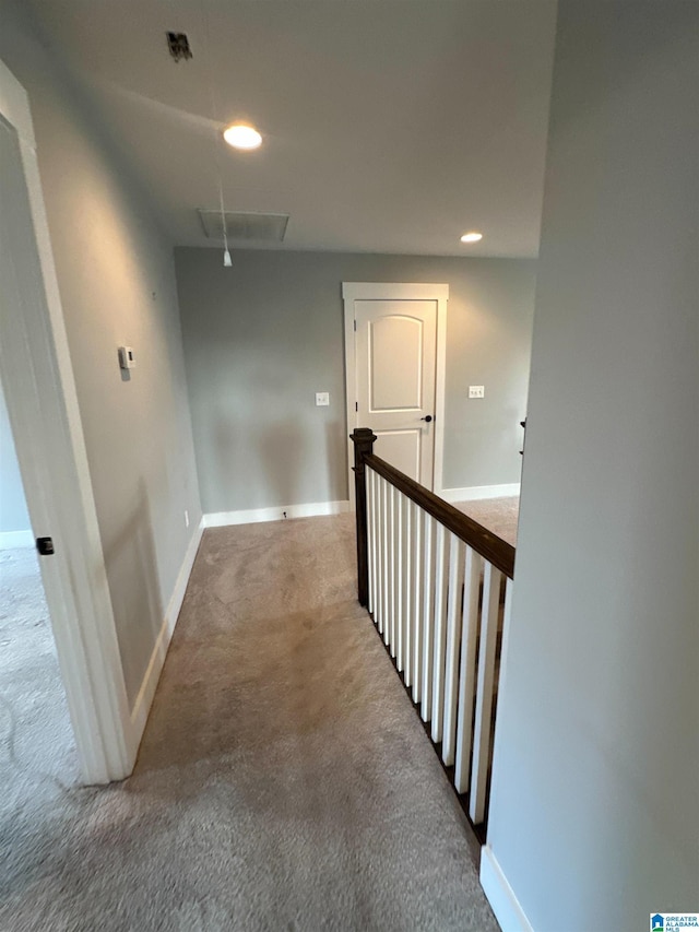 1013 Edgewater Ln, Chelsea, AL 35043 - hallway featuring attic access, carpet flooring, baseboards, and recessed lighting