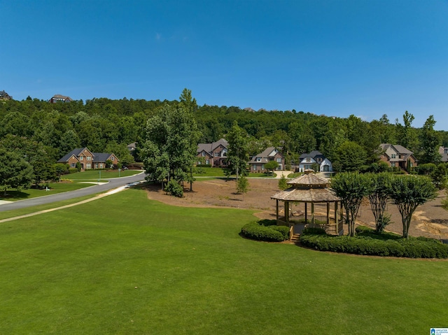 4025 Grove Park Cir, Birmingham, AL 35242 - view of property's community with a gazebo, a lawn, a residential view, and a view of trees