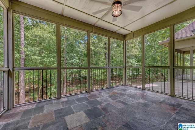 101 N Lake Dr, Hoover, AL 35242 - unfurnished sunroom with a ceiling fan