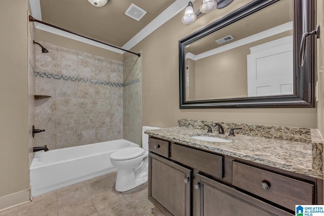 101 N Lake Dr, Hoover, AL 35242 - bathroom with vanity, bathtub / shower combination, and tile patterned flooring