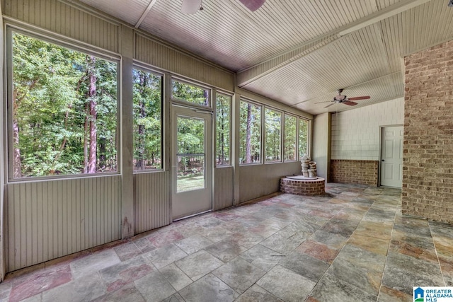 101 N Lake Dr, Hoover, AL 35242 - unfurnished sunroom featuring a ceiling fan