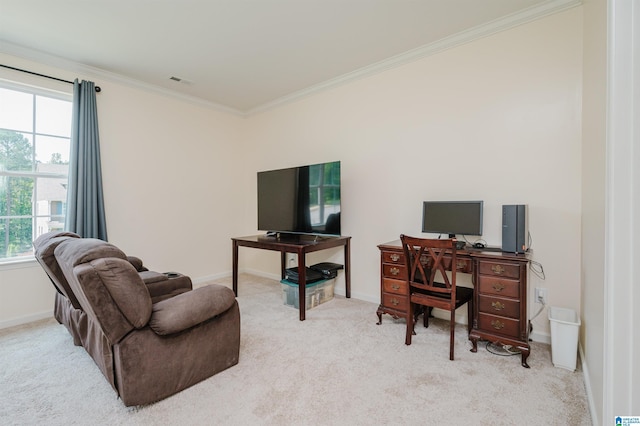 1063 Timberline Rdg, Calera, AL 35040 - office with plenty of natural light, light carpet, ornamental molding, and baseboards