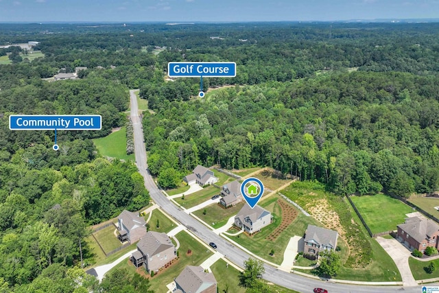 1063 Timberline Rdg, Calera, AL 35040 - aerial overview of property's location with a heavily wooded area