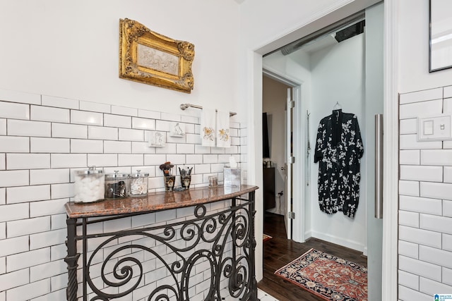 2201 1st Ave N Unit 300-C, Birmingham, AL 35203 - corridor with dark wood-style floors and baseboards