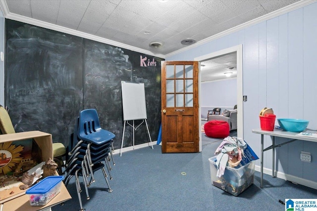 117 Trafford Rd, Warrior, AL 35180 - playroom with crown molding and carpet