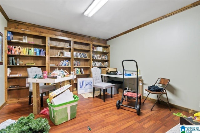 117 Trafford Rd, Warrior, AL 35180 - office area with ornamental molding and wood finished floors