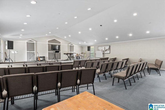 117 Trafford Rd, Warrior, AL 35180 - dining room with lofted ceiling and recessed lighting