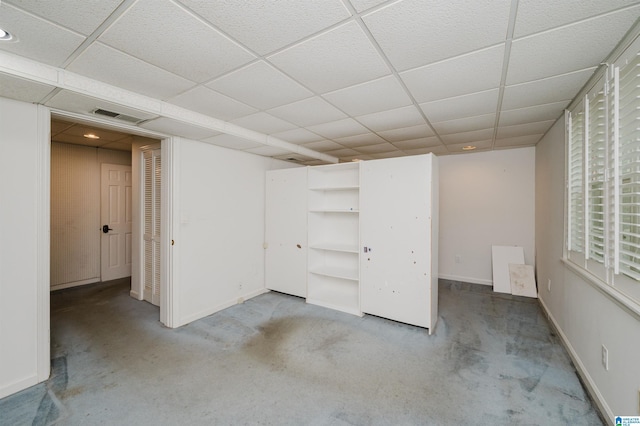 3321 Shetland Trce, Birmingham, AL 35242 - basement featuring carpet floors, baseboards, and a drop ceiling