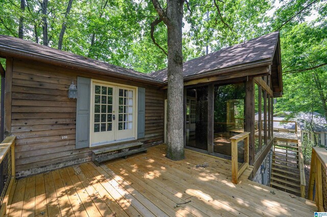 3321 Shetland Trce, Birmingham, AL 35242 - wooden terrace featuring french doors and a sunroom