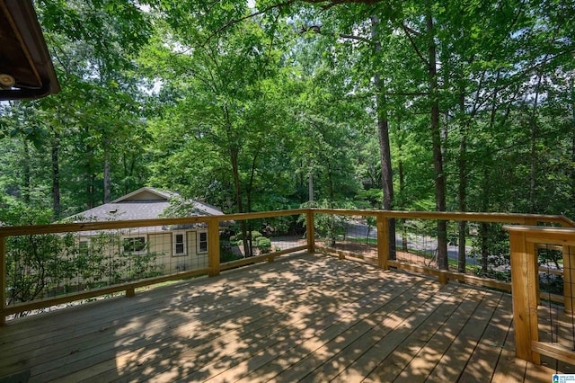 3321 Shetland Trce, Birmingham, AL 35242 - wooden terrace with a forest view