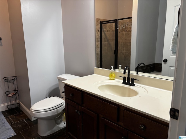 312 Riverhaven Pl Unit 312, Hoover, AL 35244 - full bath featuring vanity, toilet, baseboards, a tile shower, and stone finish flooring