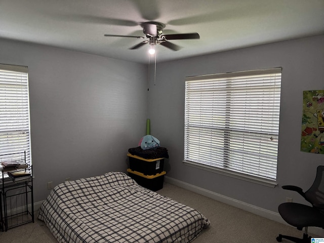 312 Riverhaven Pl Unit 312, Hoover, AL 35244 - bedroom featuring carpet flooring, multiple windows, baseboards, and a ceiling fan