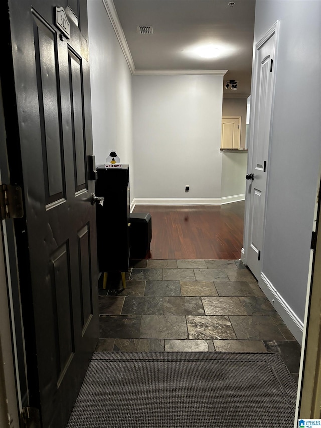312 Riverhaven Pl Unit 312, Hoover, AL 35244 - corridor with ornamental molding, stone tile floors, and baseboards