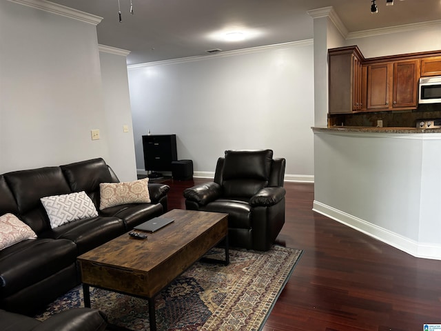 312 Riverhaven Pl Unit 312, Hoover, AL 35244 - living room with dark wood finished floors, ornamental molding, and baseboards