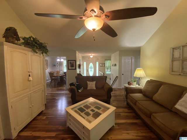 13634 Lisa Dr, Lake View, AL 35111 - living area featuring dark wood-style floors and a ceiling fan