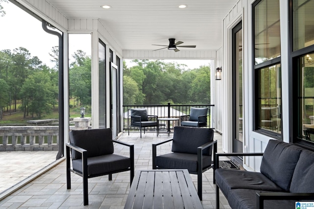 1165 Cedar Creek Dr, Sylacauga, AL 35151 - view of patio / terrace with a ceiling fan and an outdoor hangout area