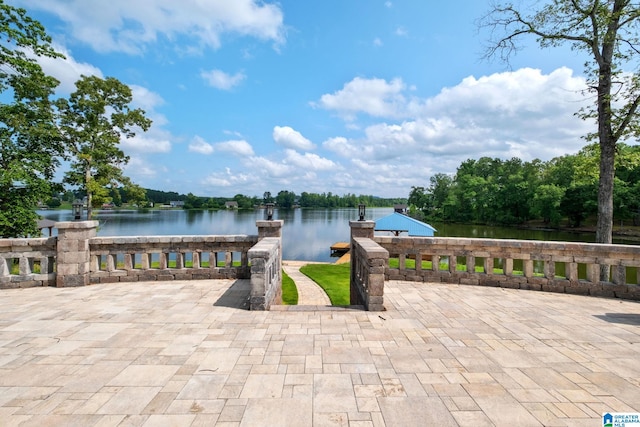 1165 Cedar Creek Dr, Sylacauga, AL 35151 - view of patio with a water view