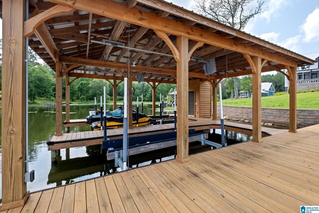 1165 Cedar Creek Dr, Sylacauga, AL 35151 - dock with boat lift and a water view