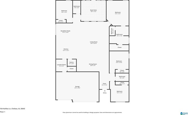 154 Halifax Ln, Chelsea, AL 35043 - home floor plan