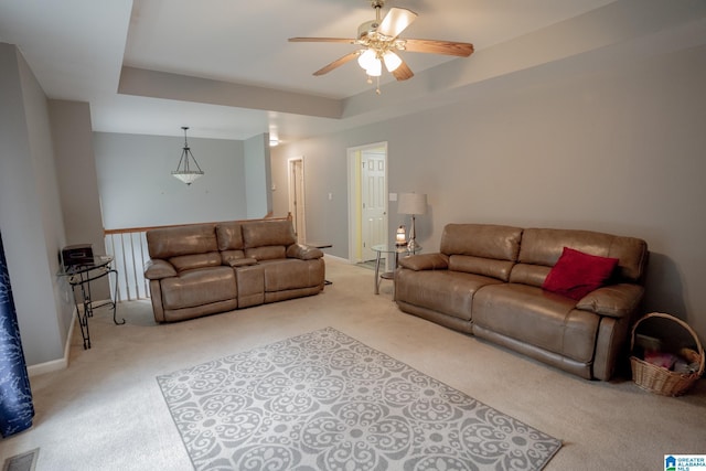 13339 Sylvia Dr, Lake View, AL 35111 - carpeted living area featuring ceiling fan and baseboards
