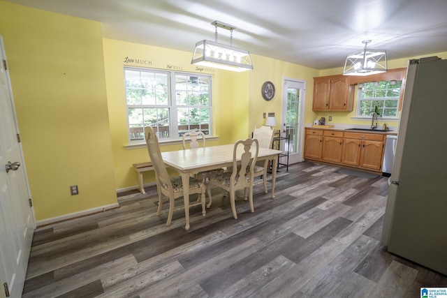 13339 Sylvia Dr, Lake View, AL 35111 - dining room with dark wood-style floors and baseboards