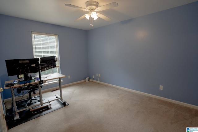13339 Sylvia Dr, Lake View, AL 35111 - unfurnished office with a ceiling fan, carpet, and baseboards