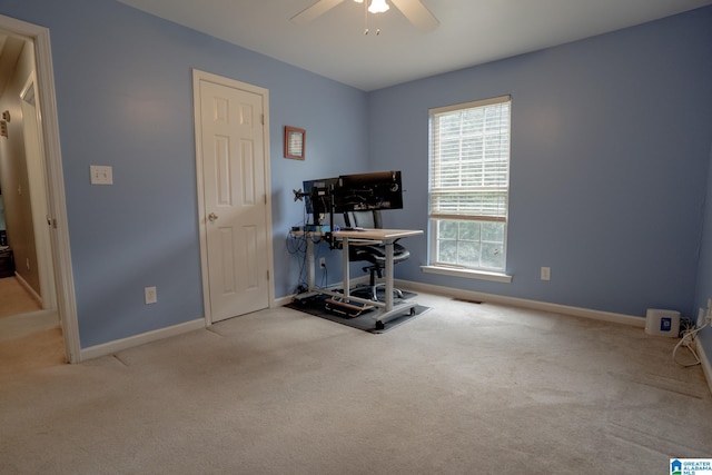 13339 Sylvia Dr, Lake View, AL 35111 - carpeted office space with ceiling fan and baseboards