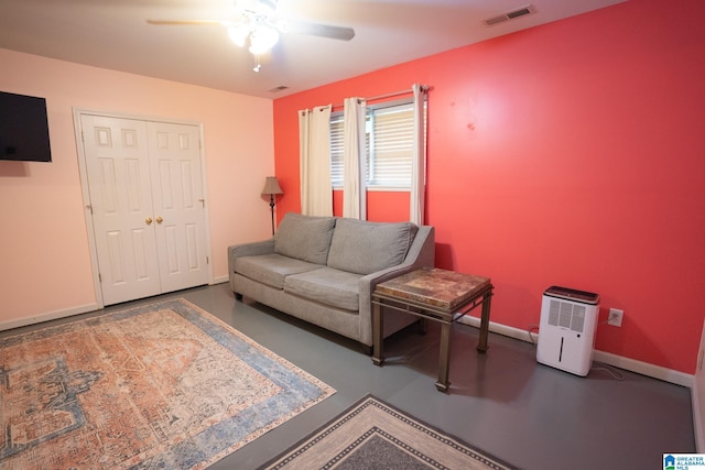 13339 Sylvia Dr, Lake View, AL 35111 - living area featuring ceiling fan and baseboards