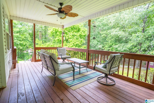 13339 Sylvia Dr, Lake View, AL 35111 - deck with a ceiling fan