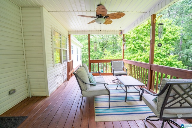 13339 Sylvia Dr, Lake View, AL 35111 - wooden terrace featuring ceiling fan