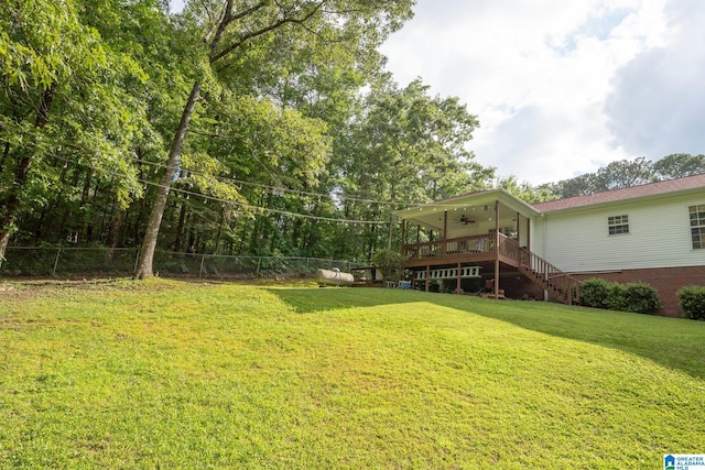 13339 Sylvia Dr, Lake View, AL 35111 - view of yard with ceiling fan and stairs