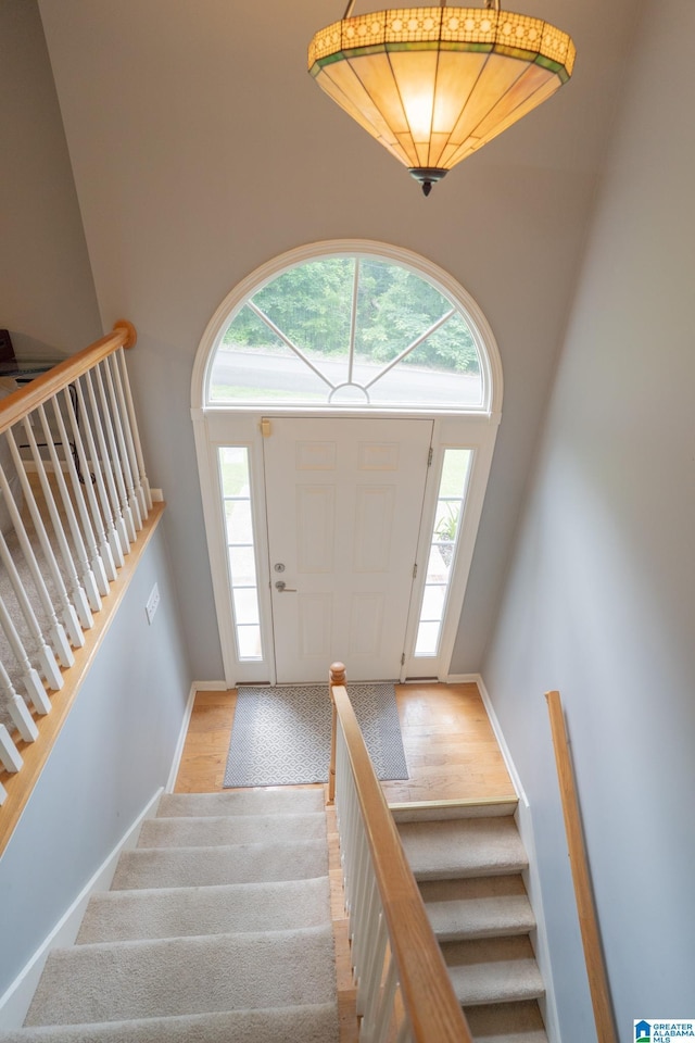 13339 Sylvia Dr, Lake View, AL 35111 - entrance foyer with stairway, baseboards, and a towering ceiling