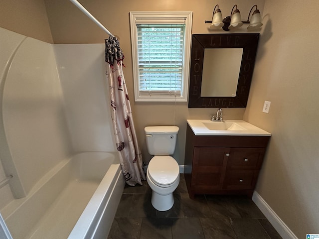 21131 Delmar Dr, Lake View, AL 35111 - bathroom featuring vanity, shower / bath combo, and tile patterned flooring