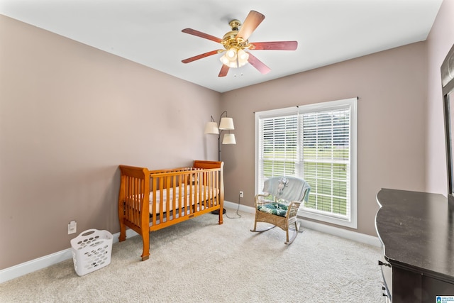 691 Reid Dr, Trafford, AL 35172 - bedroom featuring carpet floors, baseboards, and ceiling fan