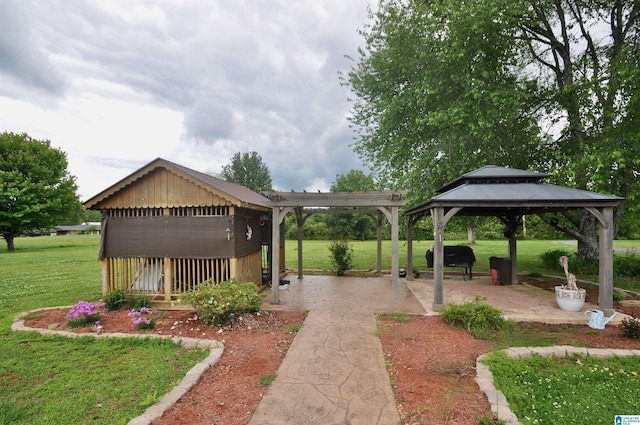 159 Williams Rd, Cullman, AL 35057 - view of grassy yard with a gazebo and a patio area