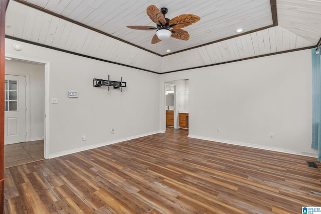 159 Williams Rd, Cullman, AL 35057 - unfurnished room featuring wood ceiling, hardwood / wood-style floors, a ceiling fan, baseboards, and recessed lighting