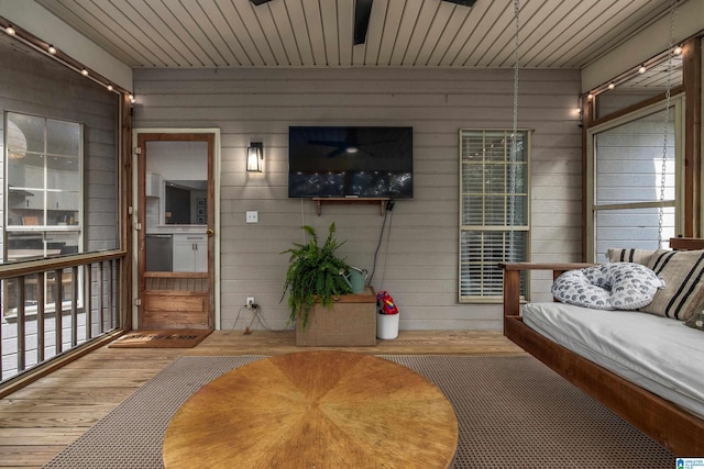 5883 William O Ln, Gardendale, AL 35071 - living room featuring wood finished floors and wooden walls